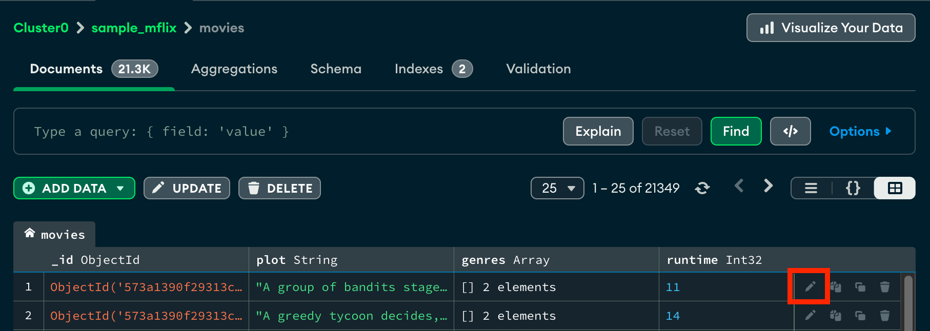 Document Edit Selection in Table View