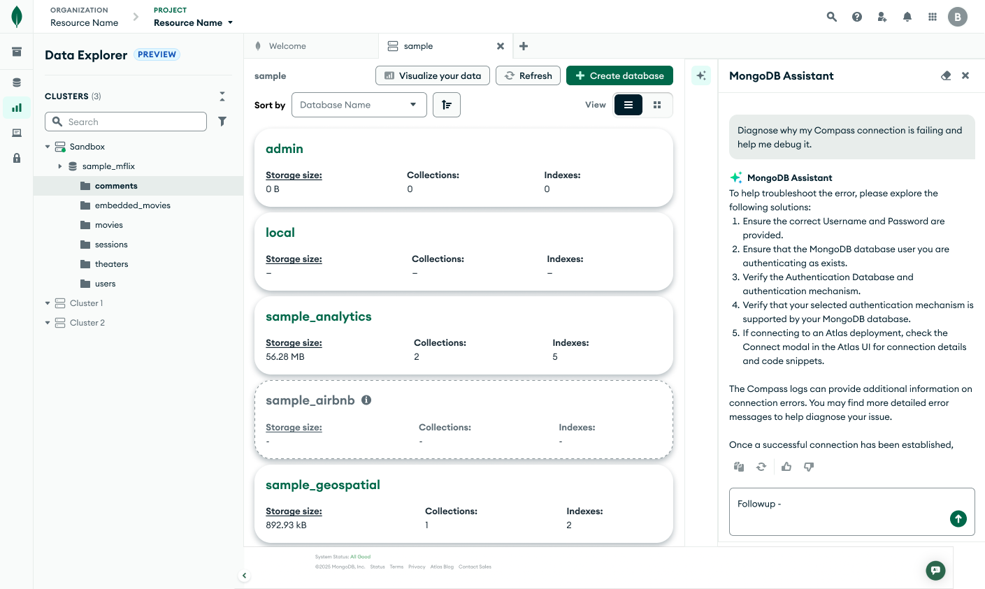 Data ExplorerPage with opened AI drawer